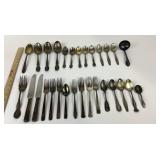 Silver-Plated Flatware With Spoons, Forks, Knives