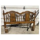 Wood headboard and bedframe