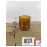 24 Amber Plastic Mugs With Pink Handles