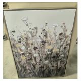 Canvas Floral Painting In Goldtone 2 in. Thick