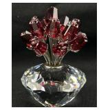 Swarovski crystal vase of roses