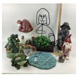 Garden Decorations With Frog, Gnome, Mushroom