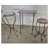 Metal Display Stand With Marble Top 31 in. Tall,