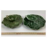 Portuguese Leaf-Shaped Ceramic Dishes