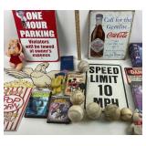 Coca-Cola Sign, Baseballs, DVDs, Toys