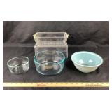 Pyrex, Glass Bowls and Glasbake Baking Dish