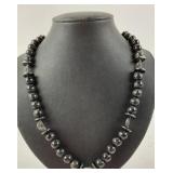 .925 Sterling Silver marked polished stone