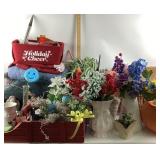 Decorative Faux Flowers, Holiday Decor, Planters