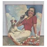 Coca-Cola Advertising Wood Sign Titled 'Lady and