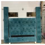 Tufted Green Fabric Bed Frame