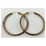 Pair sterling hoop earrings 6.16 grams