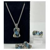 EFFY Sterling, blue topaz and 18k gold plate