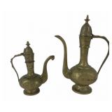 Brass Etched Ewers With Floral Patterns
