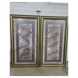 2 Framed column art pieces