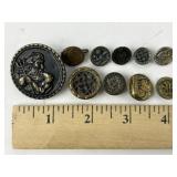Victorian era picture buttons including large