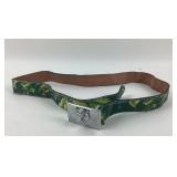 Gucci Leather Belt With Silver Tiger Buckle, Has N