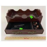 Wooden Wine Holder with 3 corks and knife