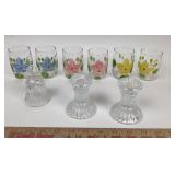 Bartlett Collins Flower Glasses, Waterford Crystal