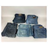 5 Pairs Men's Designer Denim: Mavi, Rock &