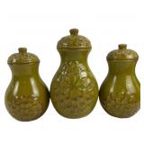 Rossetta Vase Green Ceramic With Floral Design