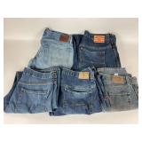 5 Pair Men's Designer Denim: Levi, Polo Ralph