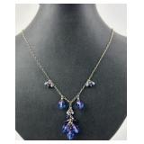 Sterling & AB crystal bead necklace. Total weight