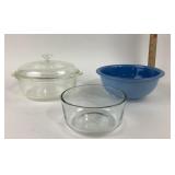 Glassbake Casserole, Pyrex Bowls