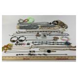 Costume Jewelry: Tigers eye bracelet, dichroic