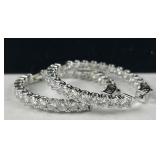 .925 Sterling Silver Marked Hoop earrings, 11.56g