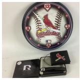 St. Louis Cardinals Wall Clock, Wallet, Tin