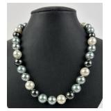 LUC Sterling & cultured pearl necklace