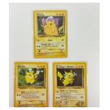 3 Pokemon Vintage Pikachu Cards