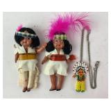 Vintage Indian Dolls & Necklace