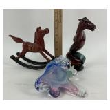 Imago Ruby Horse Sculpture, Cast Iron Rocking Hors