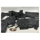 Black Leather Clothing, Straps, Pants, Vests