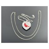 .925 BGE stamped Cardinal Necklace, 9.50g TW, 18