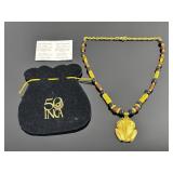 INCA 24k Gold Plated Frog pendant on beade