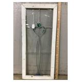 Stained Glass Window Panel With Floral Design