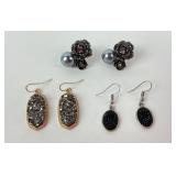 3 Pair Fashion Designer Earrings