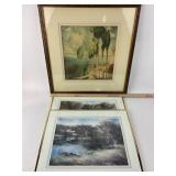 1920s J. C. Johansen lithograph landscape print