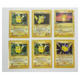 6 Pokemon Vintage Pikachu Trading Cards
