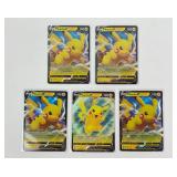 5 Pokemon Pikachu Trading Cards