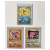 3 Pokemon First Edition Trading Card