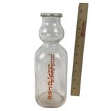 Hydrox Glass Milk Bottle With Red Lettering