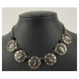 Siam sterling niello necklace. 23.69 grams