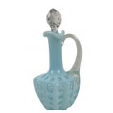 Blue Opalescent Glass Cruet With Stopper