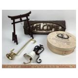 Iron & Ceramic Bell, Kentucky Woods Box, Pagoda Ar