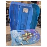 Plastic Tobagon Sleds (3) & A Wham-O Snowzinger