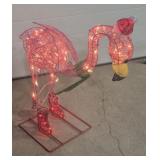 Lighted Wire Holiday Flamingo With Twinking