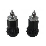 Tiara Cameo Black Glass Salt And Pepper Shakers